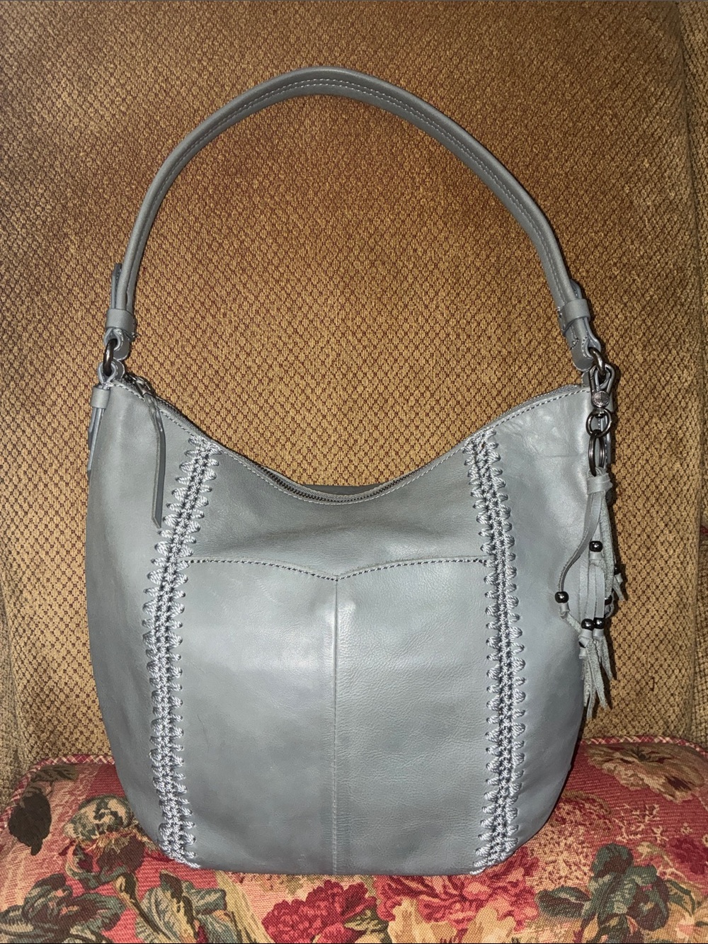 The Sak Sequoia Leather Hobo Grey